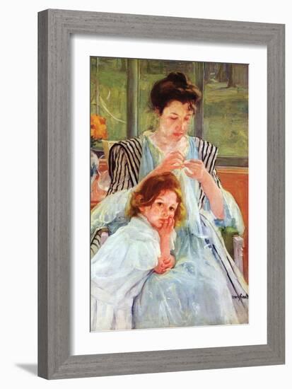 Young Mother Sewing-Mary Cassatt-Framed Art Print