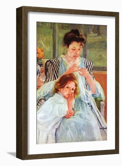 Young Mother Sewing-Mary Cassatt-Framed Art Print