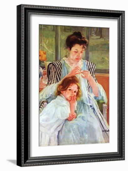 Young Mother Sewing-Mary Cassatt-Framed Art Print