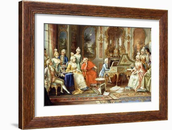 Young Mozart Giving a Recital-H. Pihnnero-Framed Giclee Print