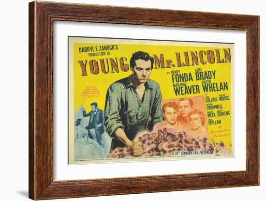 Young Mr. Lincoln, UK Movie Poster, 1939-null-Framed Premium Giclee Print