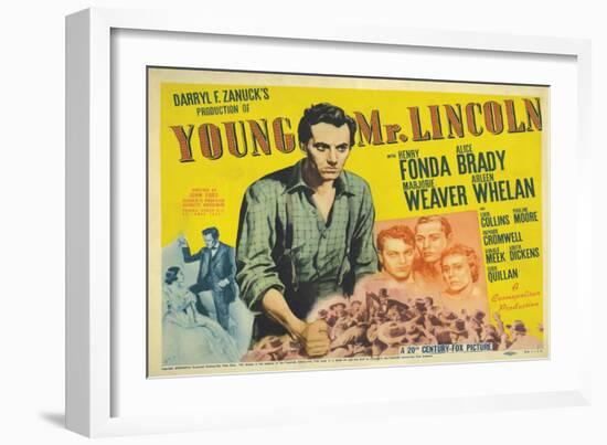 Young Mr. Lincoln, UK Movie Poster, 1939-null-Framed Premium Giclee Print