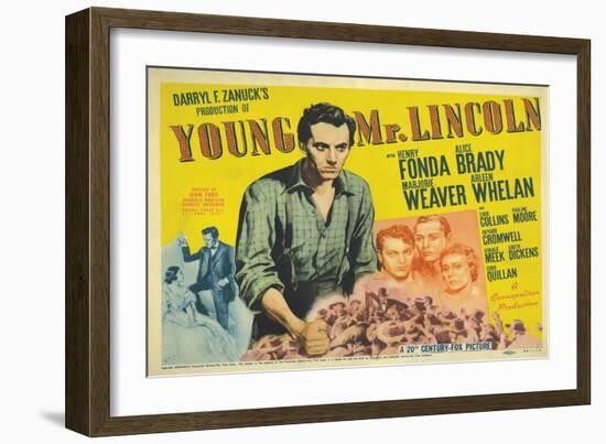 Young Mr. Lincoln, UK Movie Poster, 1939-null-Framed Art Print