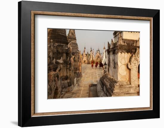 Young Novices Run Through the Pagodas, Kakku Pagoda Complex, Myanmar (Burma), Asia-Colin Brynn-Framed Photographic Print