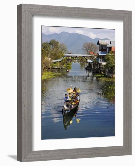 Young Novitiate Travels by Boat to His Induction as Novice Buddhist Monk, Lake Inle, Burma, Myanmar-Nigel Pavitt-Framed Photographic Print