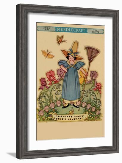 Young Nymph with a Rake-null-Framed Art Print