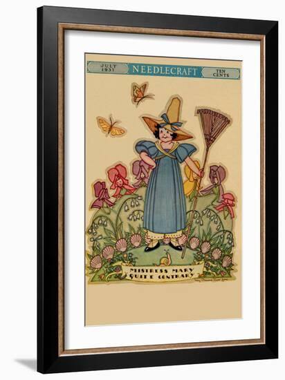 Young Nymph with a Rake-null-Framed Art Print