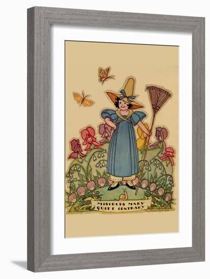 Young Nymph with a Rake-null-Framed Art Print