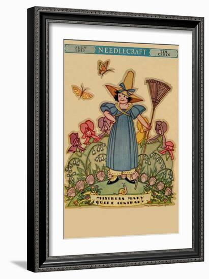 Young Nymph with a Rake-null-Framed Art Print