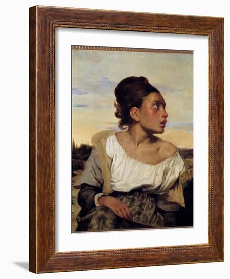 Young Orphan at the Cemetery Painting by Eugene Delacroix (1798-1863) 1824 Sun. 0,65X0,54 M-Ferdinand Victor Eugene Delacroix-Framed Giclee Print