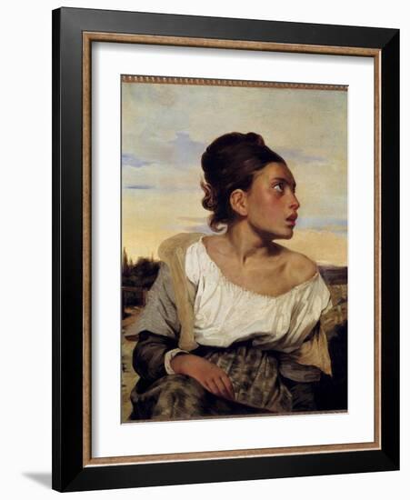 Young Orphan at the Cemetery Painting by Eugene Delacroix (1798-1863) 1824 Sun. 0,65X0,54 M-Ferdinand Victor Eugene Delacroix-Framed Giclee Print