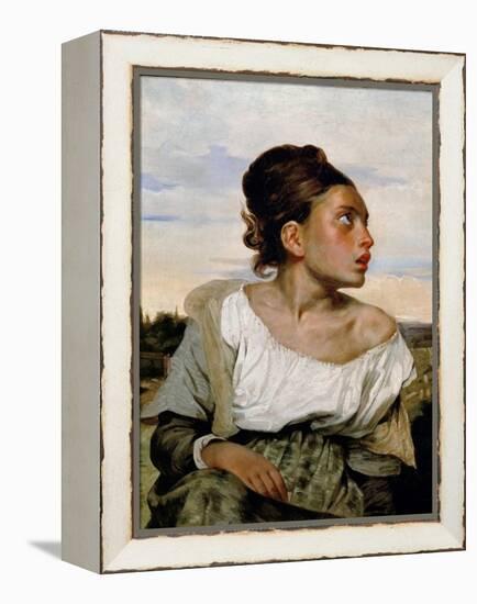 Young Orphan Girl in the Cemetery-Eugene Delacroix-Framed Premier Image Canvas