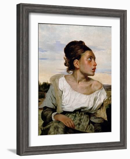 Young Orphan Girl in the Cemetery-Eugene Delacroix-Framed Giclee Print