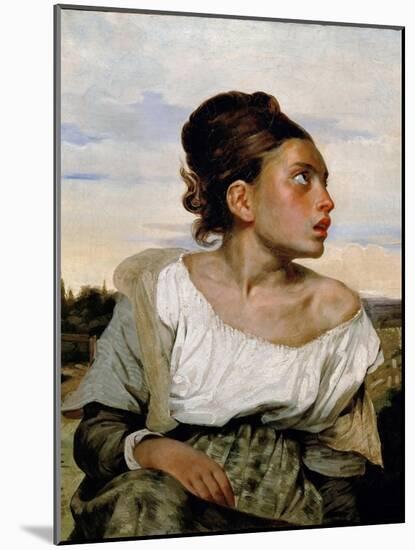 Young Orphan Girl in the Cemetery-Eugene Delacroix-Mounted Giclee Print