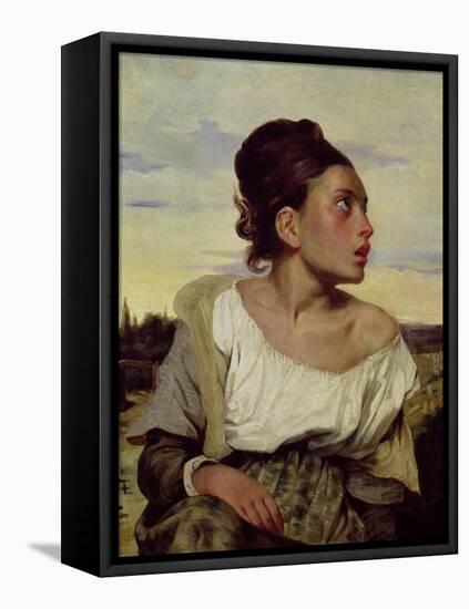 Young Orphan in the Cemetery, 1824-Eugene Delacroix-Framed Premier Image Canvas