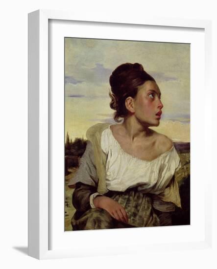 Young Orphan in the Cemetery, 1824-Eugene Delacroix-Framed Giclee Print