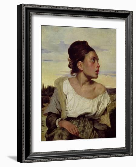 Young Orphan in the Cemetery, 1824-Eugene Delacroix-Framed Giclee Print