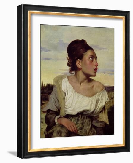 Young Orphan in the Cemetery, 1824-Eugene Delacroix-Framed Giclee Print