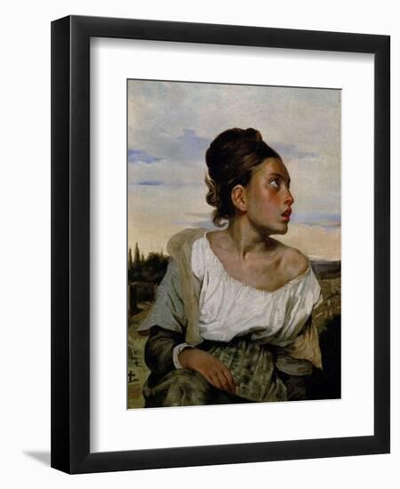 Young Orphan in the Cemetery, circa 1824-Eugene Delacroix-Framed Giclee Print