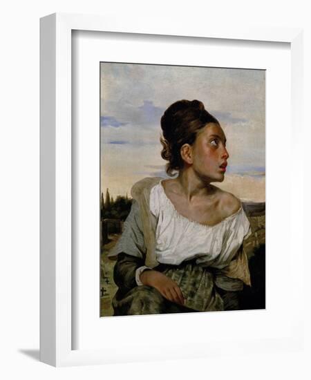 Young Orphan in the Cemetery, circa 1824-Eugene Delacroix-Framed Giclee Print