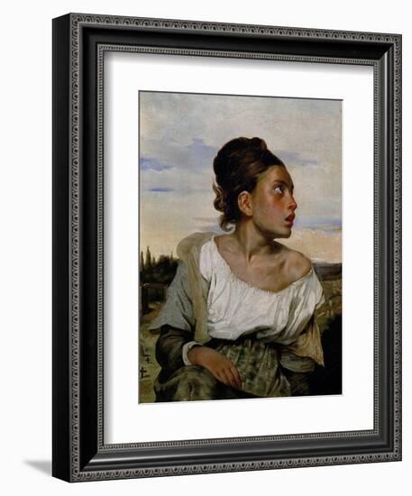 Young Orphan in the Cemetery, circa 1824-Eugene Delacroix-Framed Giclee Print