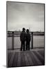 Young orthodox Jews, boys in front of New York Skyline, Williamsburg, Brooklyn, New York, USA-Andrea Lang-Mounted Photographic Print