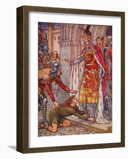 'Young Owen Appeals to the King', 1911-Walter Crane-Framed Giclee Print