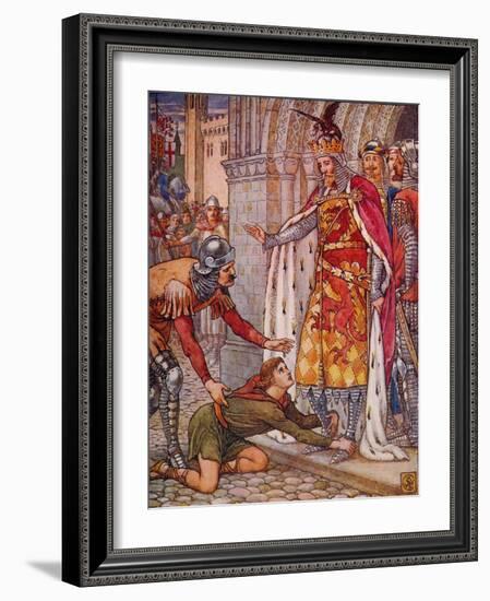 'Young Owen Appeals to the King', 1911-Walter Crane-Framed Giclee Print