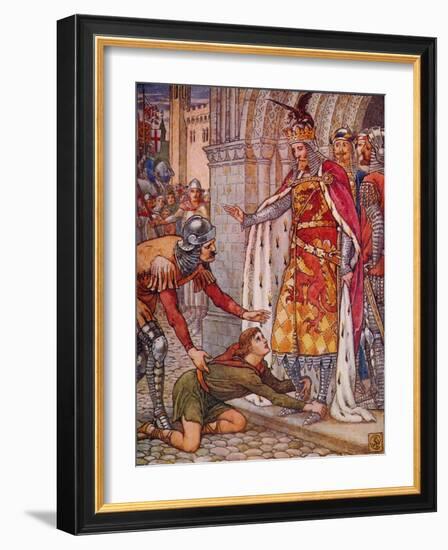 'Young Owen Appeals to the King', 1911-Walter Crane-Framed Giclee Print