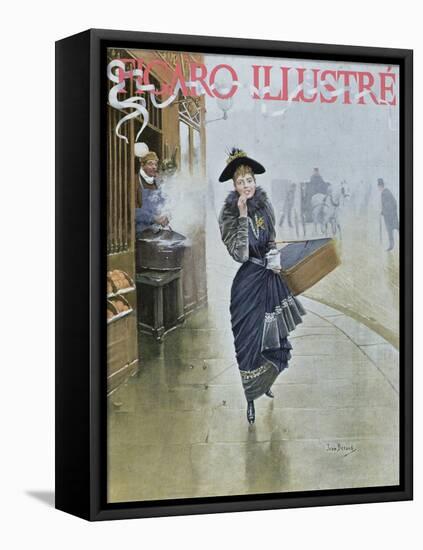 Young Parisian Hatmaker, Cover Illustration of 'Figaro Illustre', February 1892-Jean Béraud-Framed Premier Image Canvas