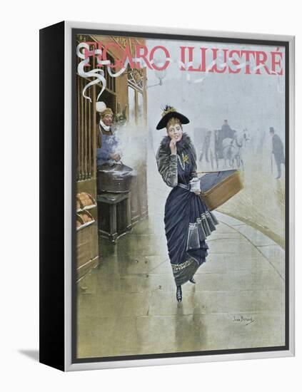 Young Parisian Hatmaker, Cover Illustration of 'Figaro Illustre', February 1892-Jean Béraud-Framed Premier Image Canvas