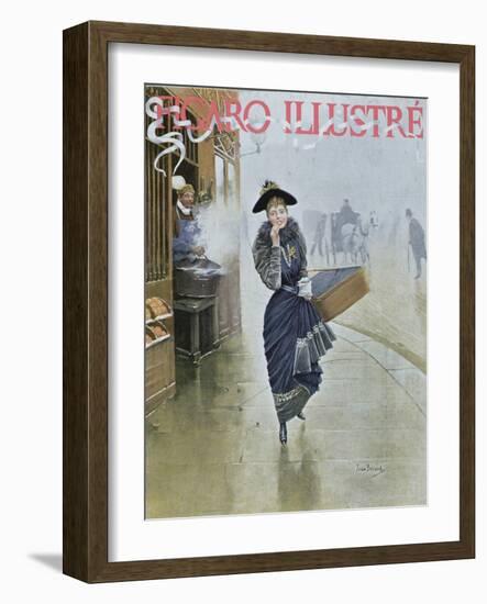 Young Parisian Hatmaker, Cover Illustration of 'Figaro Illustre', February 1892-Jean Béraud-Framed Giclee Print