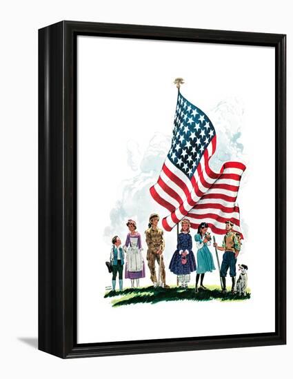 Young Patriots - Child Life-Keith Ward-Framed Premier Image Canvas