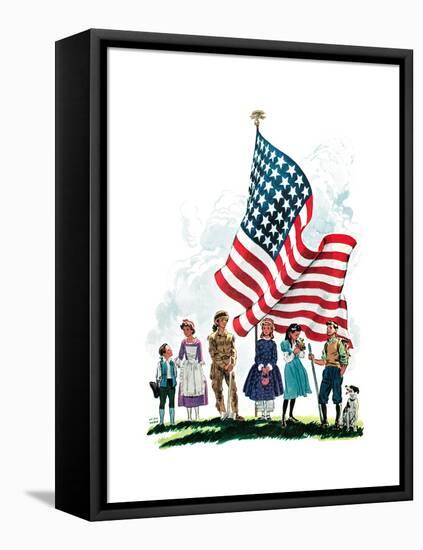 Young Patriots - Child Life-Keith Ward-Framed Premier Image Canvas