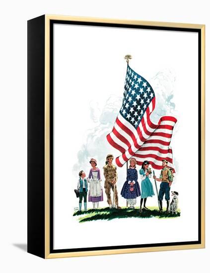 Young Patriots - Child Life-Keith Ward-Framed Premier Image Canvas