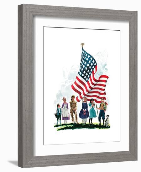 Young Patriots - Child Life-Keith Ward-Framed Giclee Print