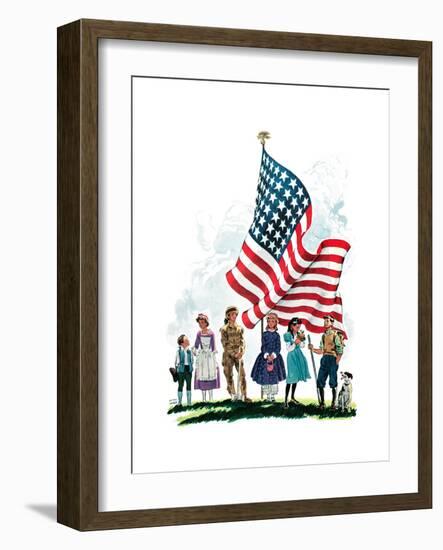 Young Patriots - Child Life-Keith Ward-Framed Giclee Print