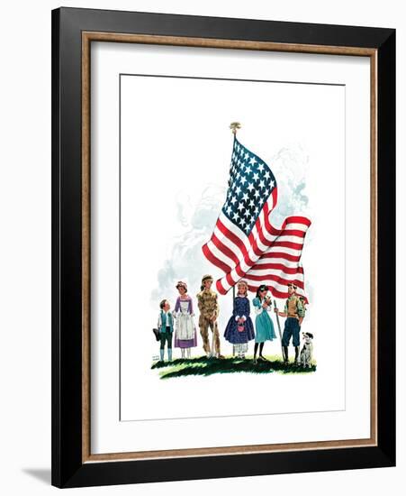 Young Patriots - Child Life-Keith Ward-Framed Giclee Print