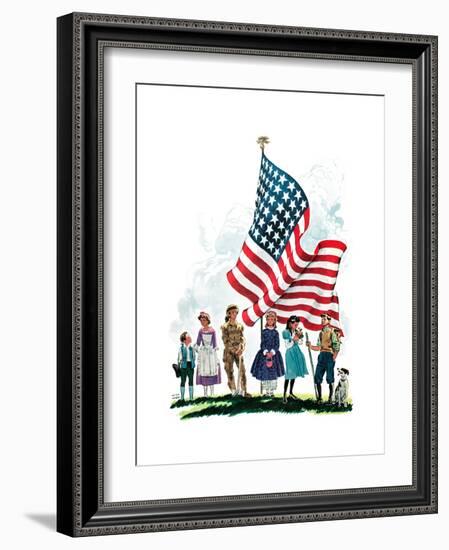 Young Patriots - Child Life-Keith Ward-Framed Giclee Print