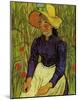 Young Peasant Woman with Straw Hat Sitting in the Wheat-Vincent van Gogh-Mounted Art Print