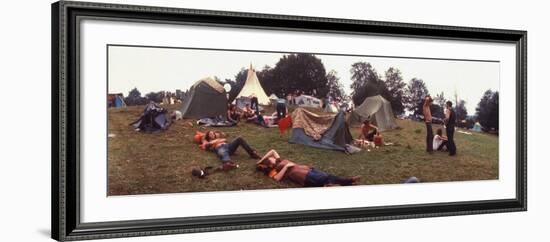 Young People Camping Out with Tents on a Grassy Hillside, During the Woodstock Music and Art Fair-John Dominis-Framed Photographic Print