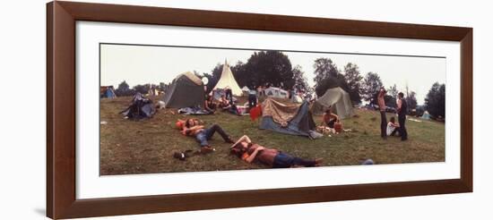 Young People Camping Out with Tents on a Grassy Hillside, During the Woodstock Music and Art Fair-John Dominis-Framed Photographic Print