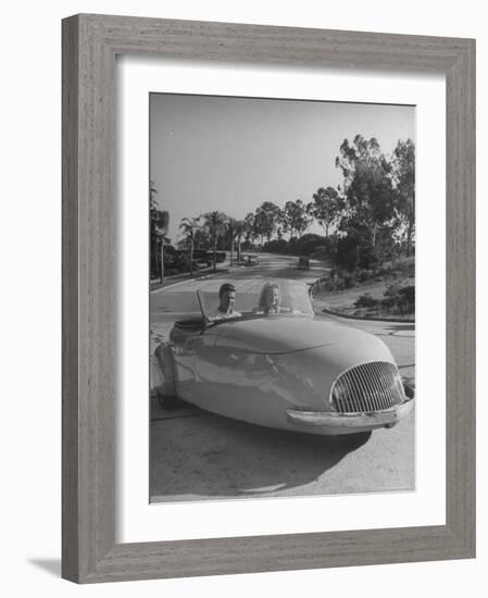 Young People Driving a Three Wheeled Auto-Nina Leen-Framed Photographic Print
