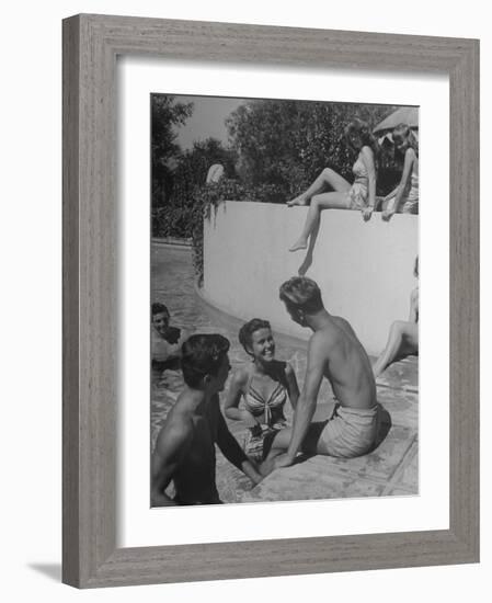 Young People Enjoying the Swimming Pool at Home of Herbert Stothart-Nina Leen-Framed Photographic Print