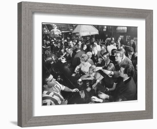 Young People Fill a Manhattan Singles Bar-Ralph Morse-Framed Photographic Print