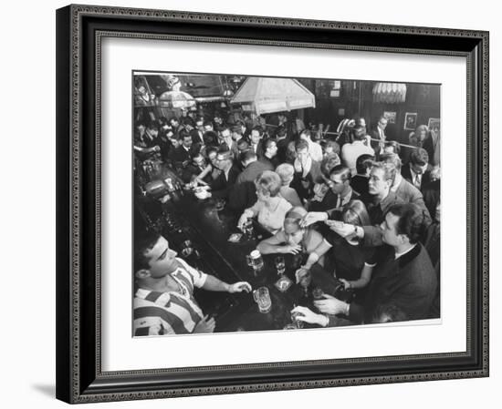 Young People Fill a Manhattan Singles Bar-Ralph Morse-Framed Photographic Print