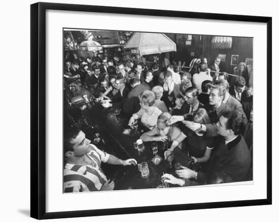 Young People Fill a Manhattan Singles Bar-Ralph Morse-Framed Photographic Print