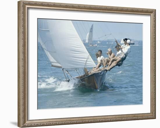 Young People on a Sailboat in New Zealand-null-Framed Photographic Print