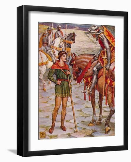 'Young Percival Questions Sir Owen', 1911-Walter Crane-Framed Giclee Print