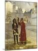 Young Peter I and His Falcon, 1900s-Klavdi Vasilyevich Lebedev-Mounted Giclee Print